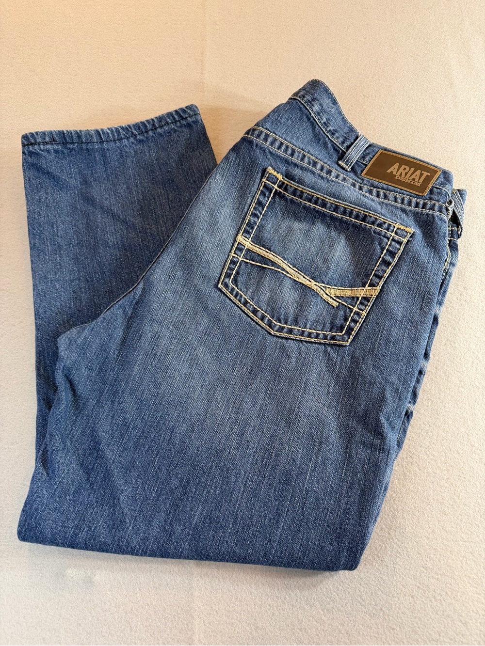 Ariat M5 Straight Leg Jeans Men’s 44x27 Blue Denim Workwear Classic Fit Hemmed